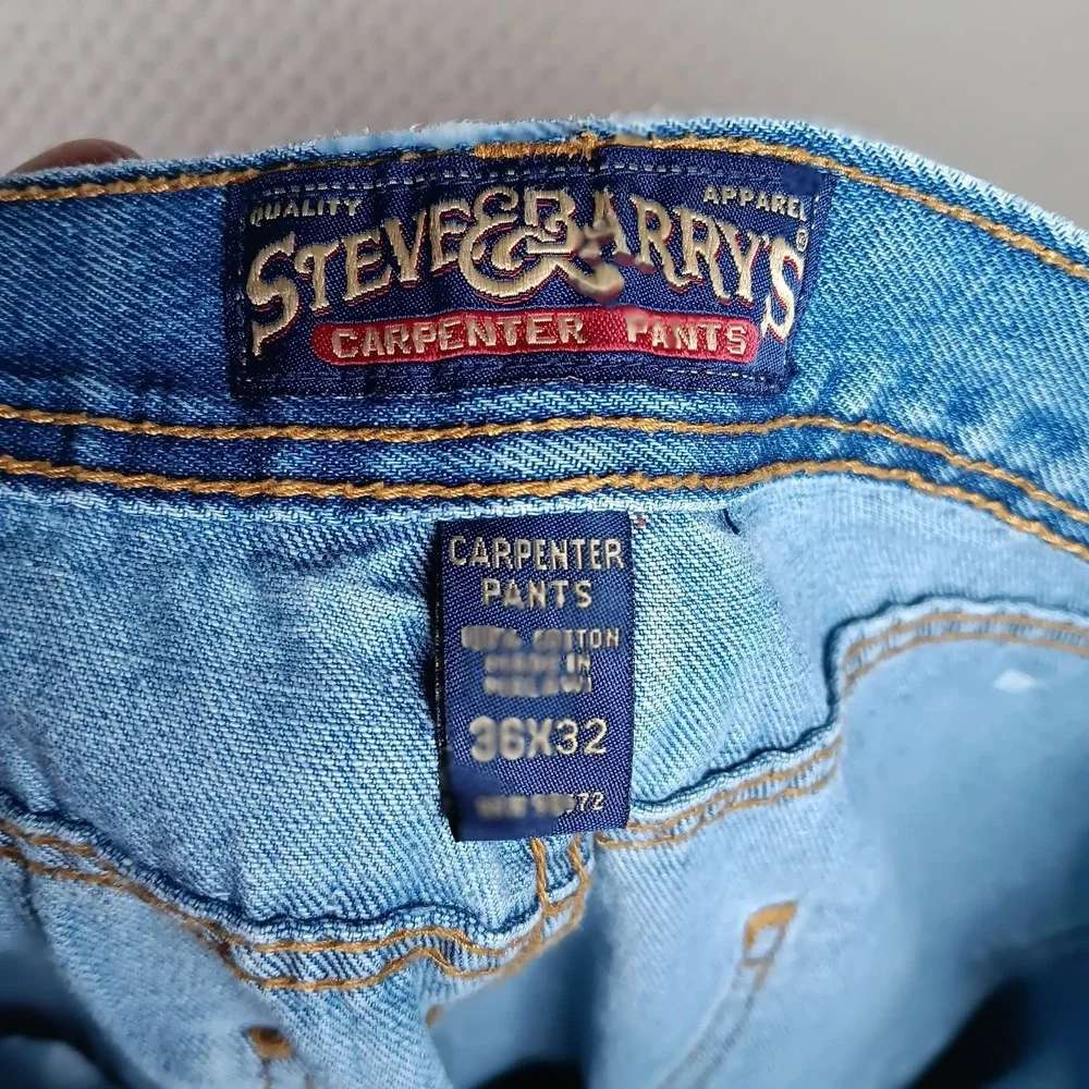 Steve & Barry's Carpenter Jeans 36x32 Light Wash Denim Utility Pockets Y2K‎